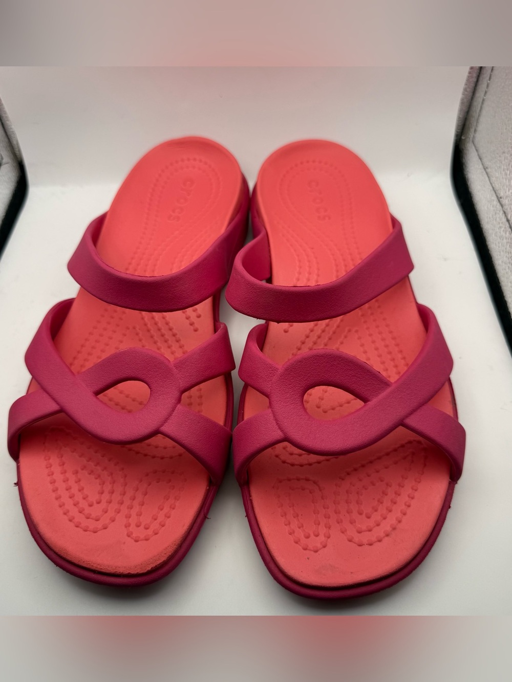 Crocs Meleen Twist Sandal Womens Size 9 Raspberry/Coral